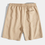 Striped Jacquard Shirt & Drawstring Shorts Set