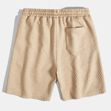 Striped Jacquard Shirt & Drawstring Shorts Set