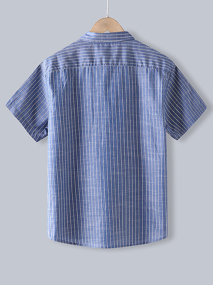 Cotton Striped Button Up Shirt
