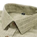 Long Sleeve Stripe Linen Button Up Shirt