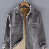 Fleece Lined Cotton Corduroy Button Up Shirt