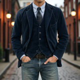 REFINED CORDUROY BLAZER SUIT FOR MEN