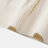Twist Jacquard Knitted Zipper Polo Shirt & Tapered Trousers Set