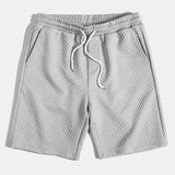 Striped Jacquard Shirt & Drawstring Shorts Set