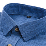 Long Sleeve Stripe Linen Button Up Shirt