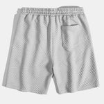 Striped Jacquard Shirt & Drawstring Shorts Set
