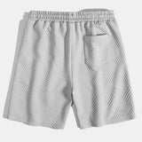 Striped Jacquard Shirt & Drawstring Shorts Set