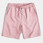 Striped Jacquard Shirt & Drawstring Shorts Set