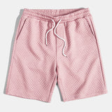 Striped Jacquard Shirt & Drawstring Shorts Set
