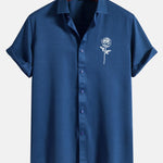 Rose Print Short Sleeve Shirts