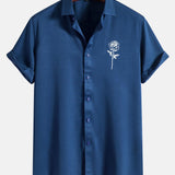 Rose Print Short Sleeve Shirts