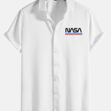 Space Letter Print Shirts