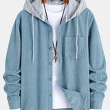 Waffle Corduroy Hooded Shirt
