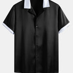 Contrast Satin Shirt & Contrast Satin 7“ Shorts Set