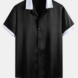 Contrast Satin Shirt & Contrast Satin 7“ Shorts Set