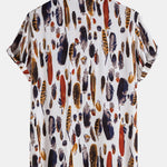 Feather Print Button Up Shirt