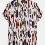 Feather Print Button Up Shirt