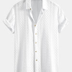 Geometry Rhombus Jacquard Shirt & Crinkle Textured Pants Set