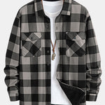 Flannel Fleece Lined Plaid Shirt with Pockets