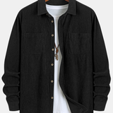 Long Sleeve Corduroy Pocket Button Up Shirt