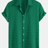 Checkerboard Textured Button Up Shirt