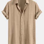 Geometric Jacquard Shirt & Straight Leg Linen Pants Set