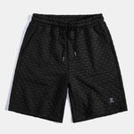 Checkerboard Stand Collar Shirt & Checkerboard Jacquard Shorts Set