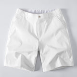 Contrast Trim Zipper Knit Polo Shirt & Elastic Waist Chino Shorts Set