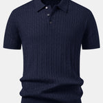 Twisted Jacquard Knit Polo & Slim Fit Tapered Trousers Set