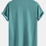 Textured Seersucker Short Sleeve Shirt & Drawstring 6“ Shorts Set