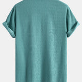 Textured Seersucker Short Sleeve Shirt & Drawstring 6“ Shorts Set