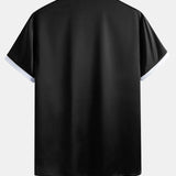 Contrast Satin Shirt & Contrast Satin 7“ Shorts Set