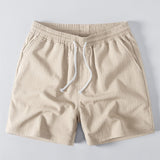 Texture Jacquard Cuban Shirt & Crinkle Textured Drawstring 5" Shorts Set