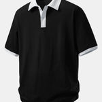 Relax Fit Contrast Cotton Polo & Cotton Drawstring 7" Shorts Set