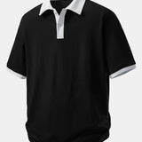 Relax Fit Contrast Cotton Polo & Cotton Drawstring 7" Shorts Set
