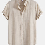 Stand Collar Linen Shirt