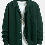 Long Sleeve Waffle Cuban Collar Shirt