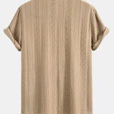 Geometric Jacquard Shirt & Straight Leg Linen Pants Set
