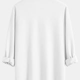Long Sleeve Muscle Fit Ribbed Button Up Shirt