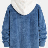 Contrast Teddy Hooded Shirt