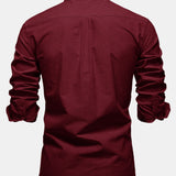 Cowboy Embroidery Cotton Oxford Button Up Shirt