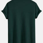 Short Sleeved V-Neck Ribbed Polo & Straight Leg Ribbed Pants Set