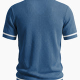 Contrast Trim Open Knit Shirt