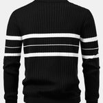 Stripe Zip Knit Ribbed Polo Shirt & Slim Fit Tapered Trousers Set