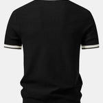Contrast Zipper Knit Polo & Slim Fit Tapered Trousers Set