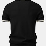 Contrast Zipper Knit Polo & Slim Fit Tapered Trousers Set