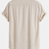 Stand Collar Linen Shirt