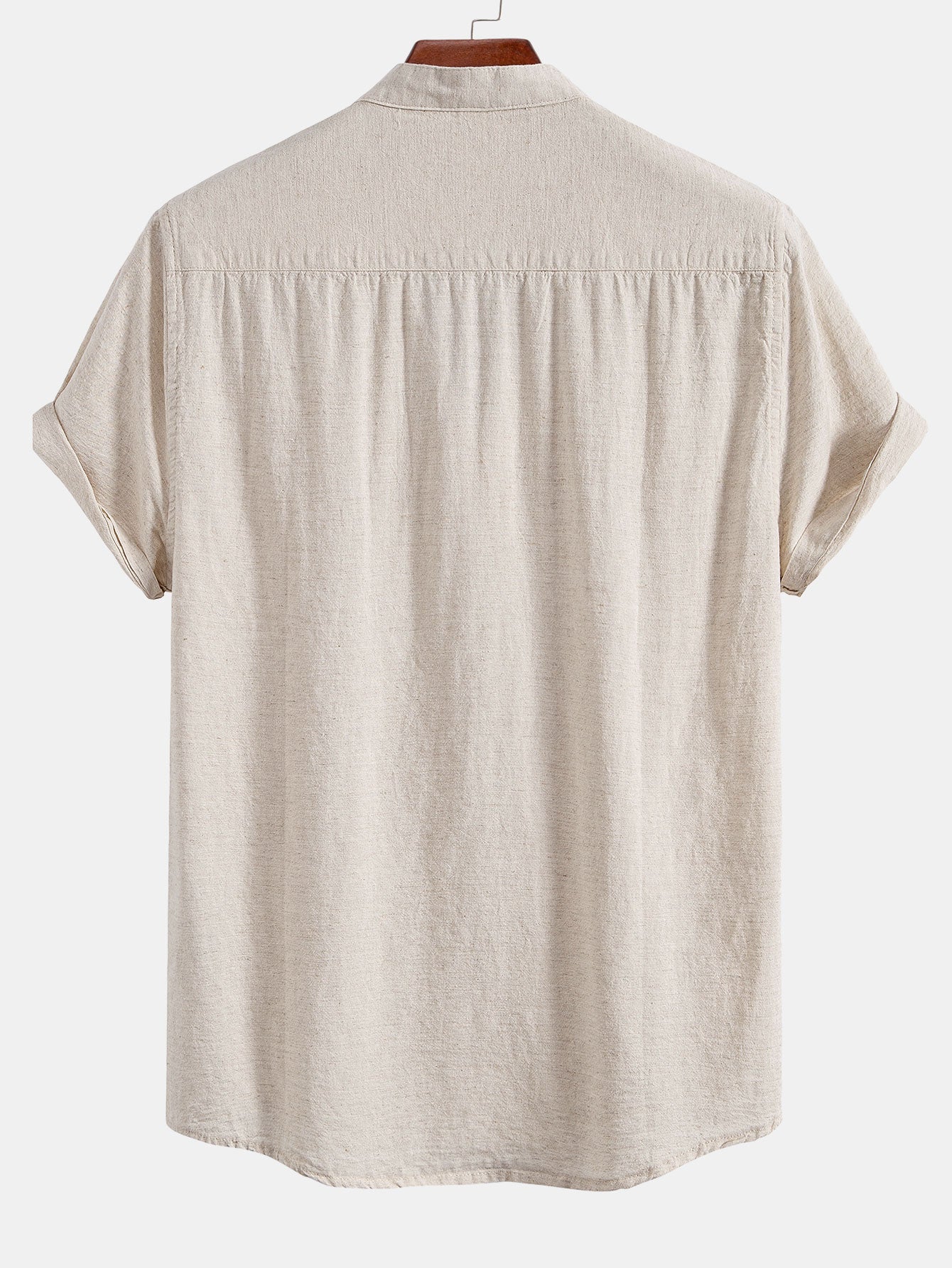 Half Open Collar Linen Shirt