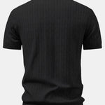 Twisted Jacquard Zipper Knit Polo & Slim Fit Tapered Trousers Set