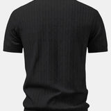 Twisted Jacquard Zipper Knit Polo & Slim Fit Tapered Trousers Set